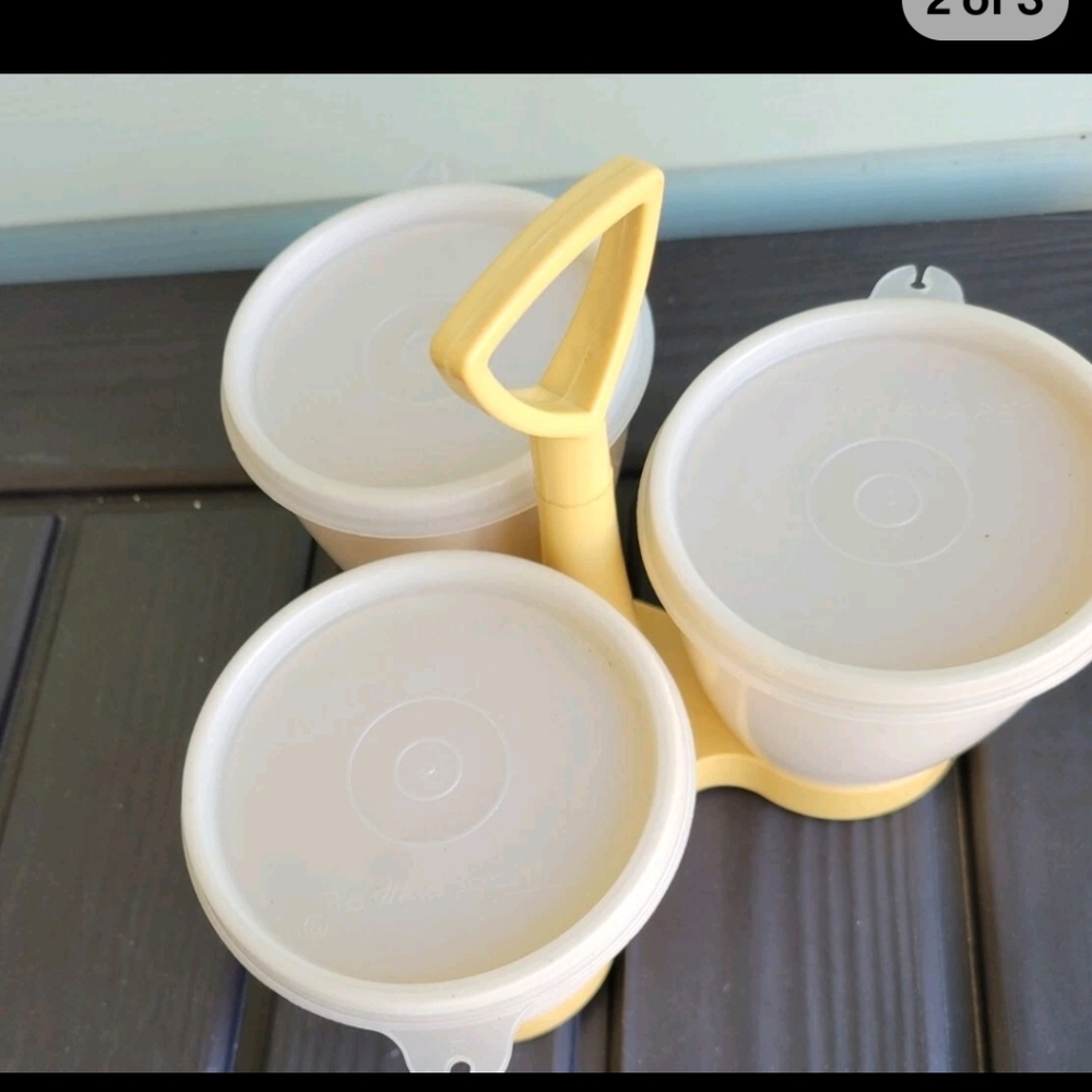 Tupperware Condiments Container With Lids! Rare! - Picture 2 of 3